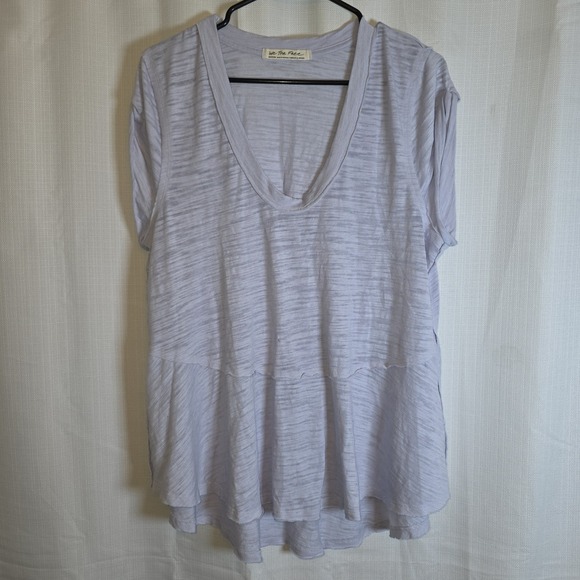 We The Free Tops - We the Free Shirt Medium Purple Oversized Raw Edge Hi Low Hem Peplum Popover